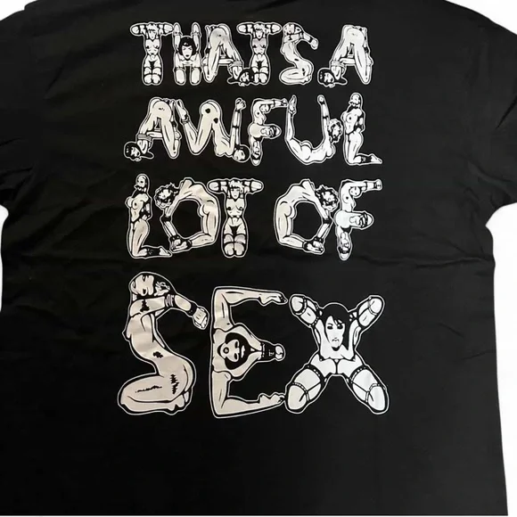 Black Graphic Tee with Bold Print - Picture 2 of 5